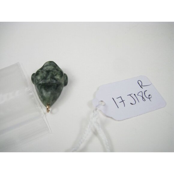 Carved Green Jade Face Head Figure Pendant - Picture 6 of 8